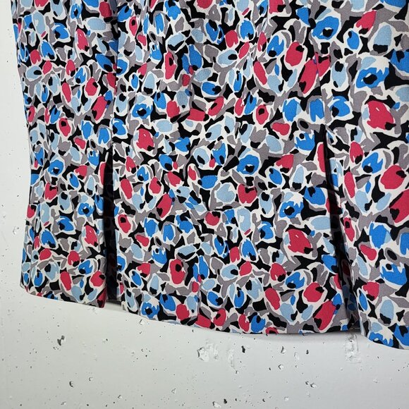 Nine West Womens Abstract Peplum Sleeveless Tank Top Size 10 Career Summer Boho - Picture 4 of 11